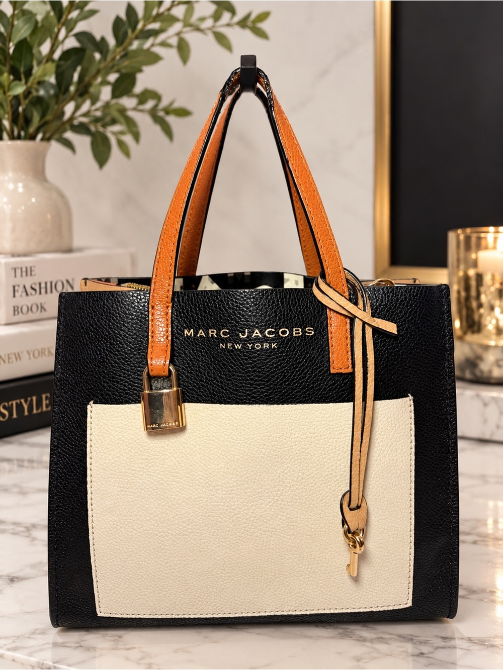 Marc Jacobs Mini Grind Colorblock Leather Tote / Satchel